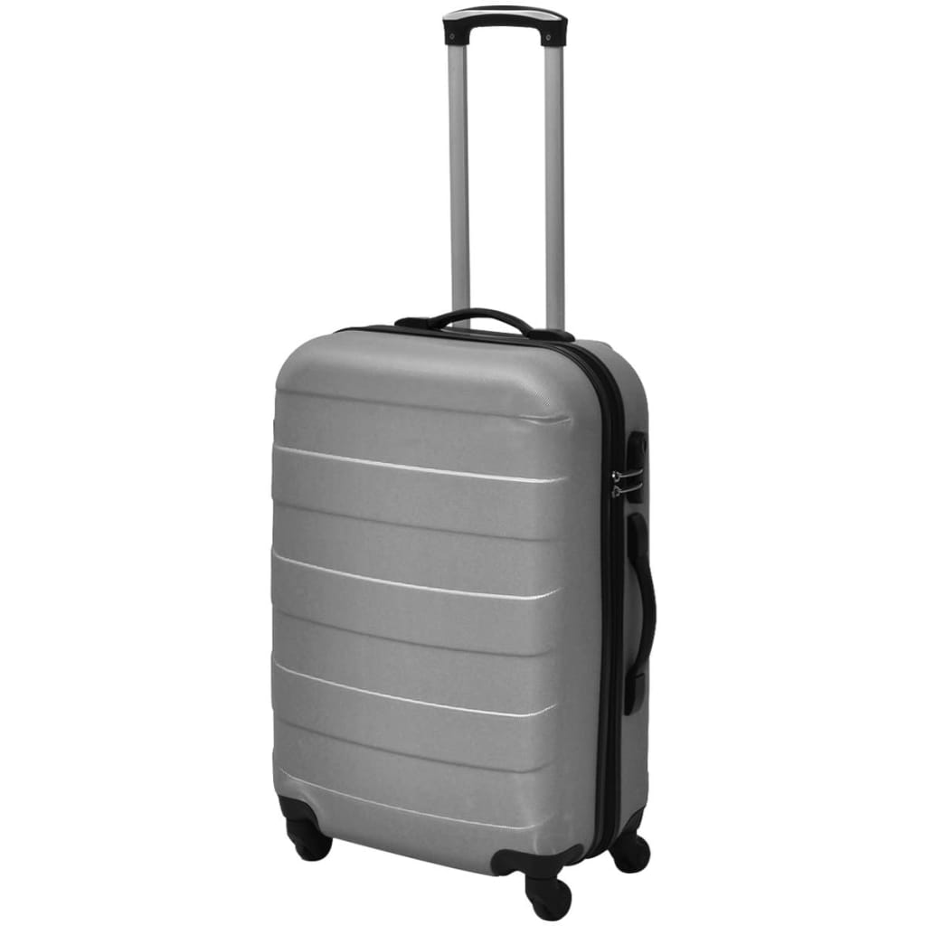 Conjunto de três trolleys rígidos, prateado