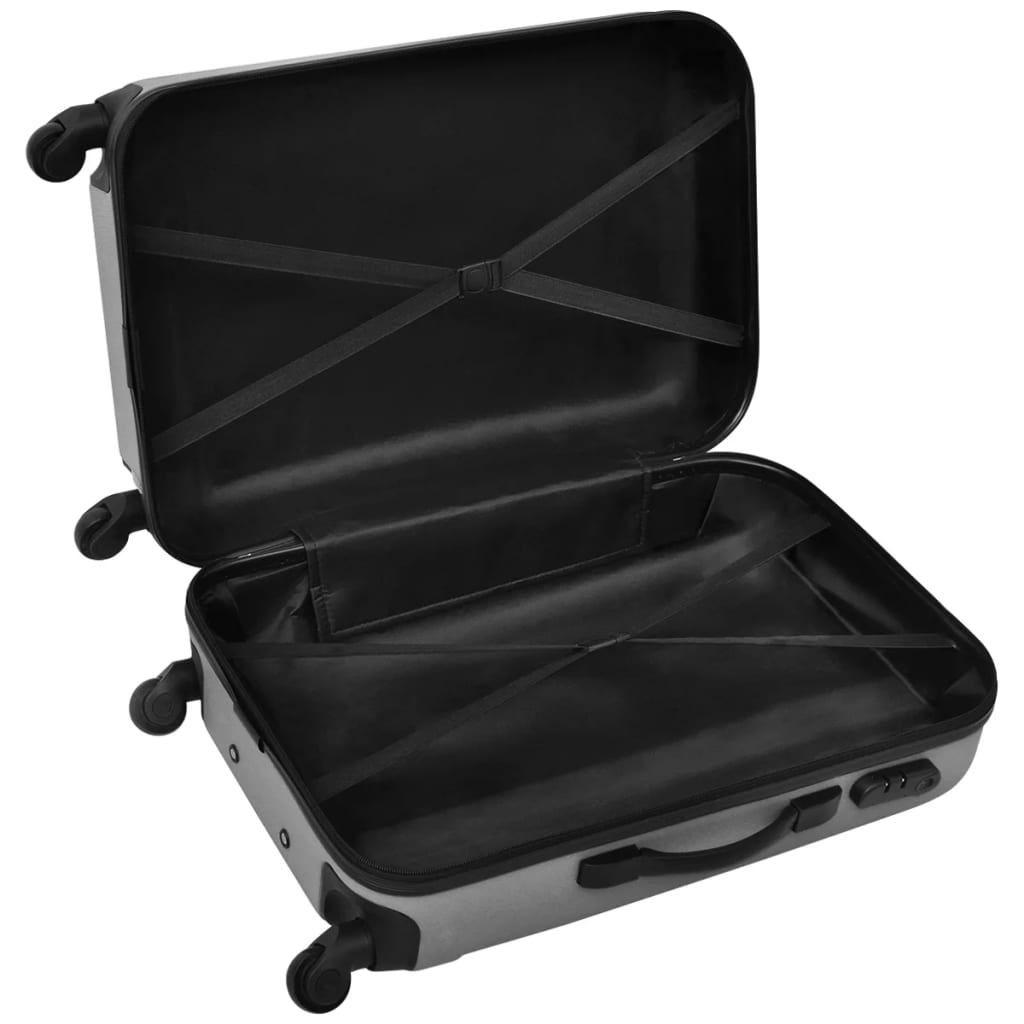Conjunto de três trolleys rígidos, prateado