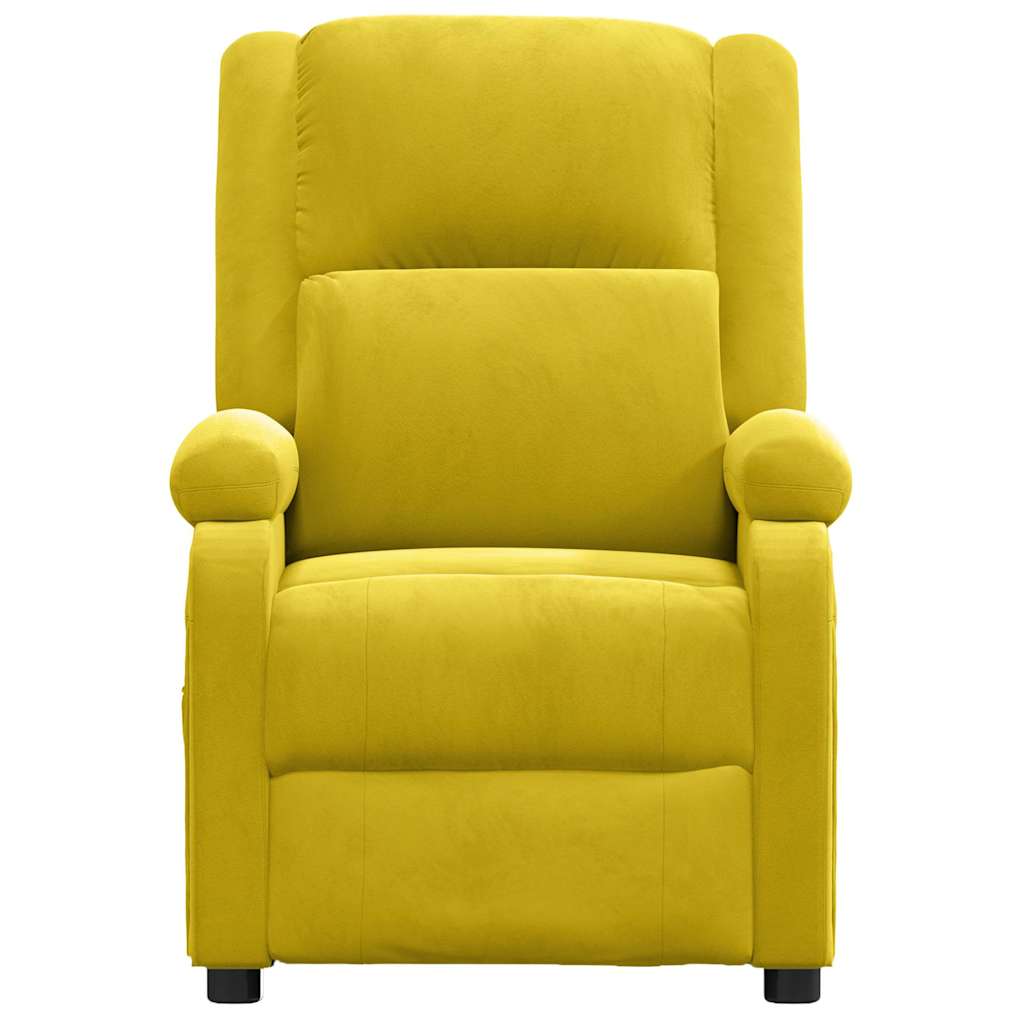 Poltrona reclinável veludo amarelo
