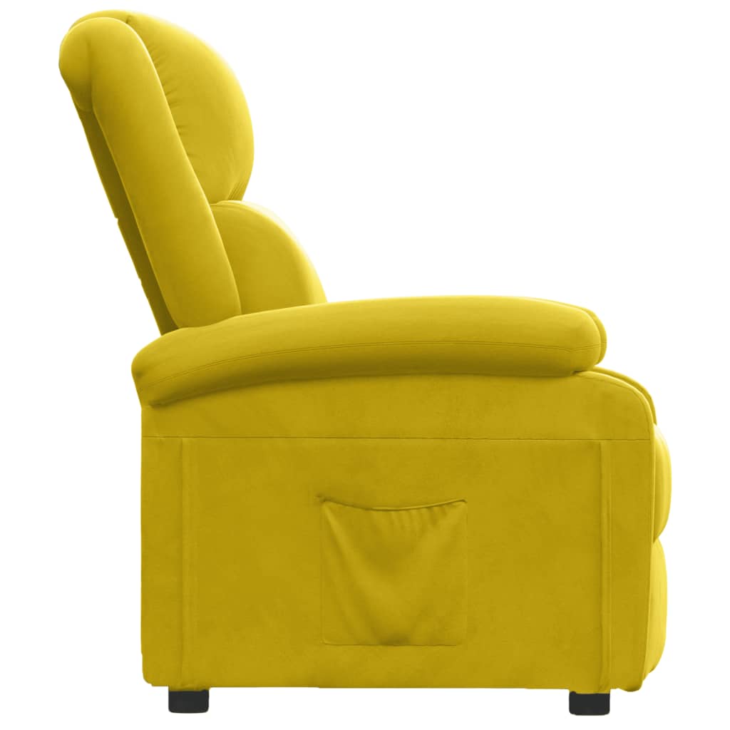 Poltrona reclinável veludo amarelo