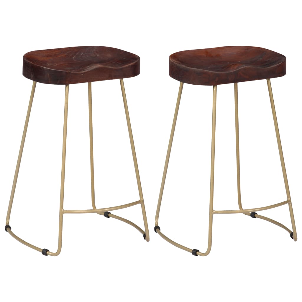 Bancos de bar gavin 2 pcs madeira mangueira maciça