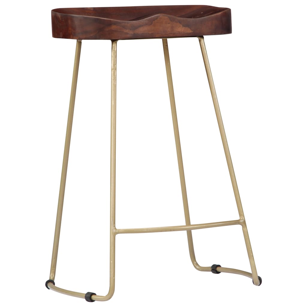 Bancos de bar gavin 2 pcs madeira mangueira maciça