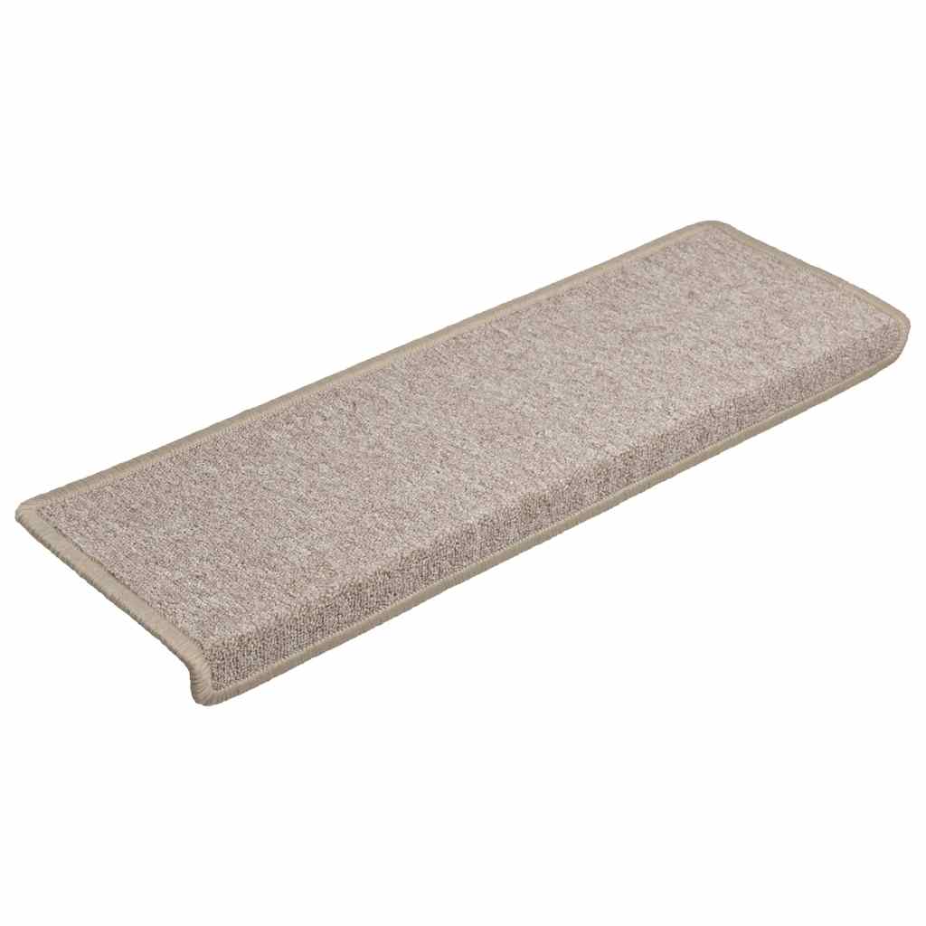 Tapetes de escada 30 peças 65x21x4 cm cinza-claro com borda retangular