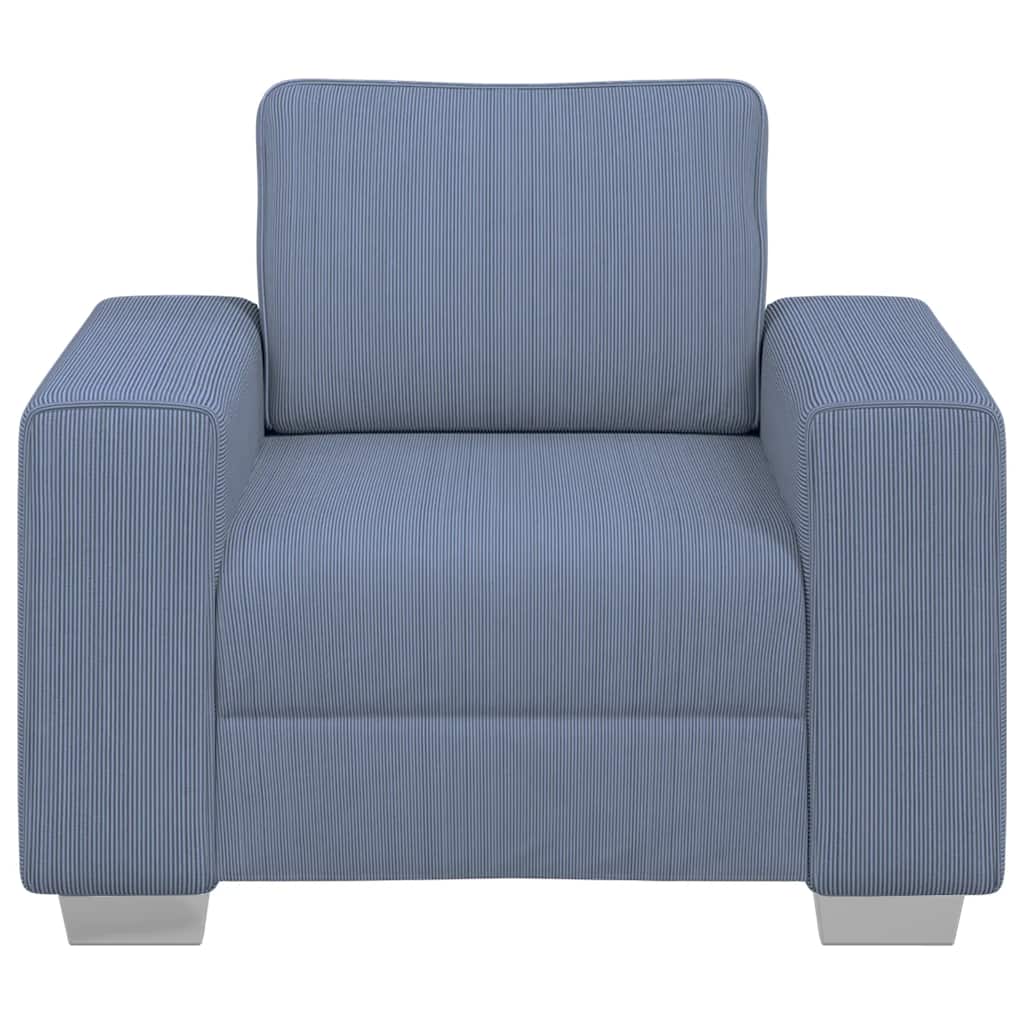 Poltrona tecido corduroy 100x77x82 cm azul