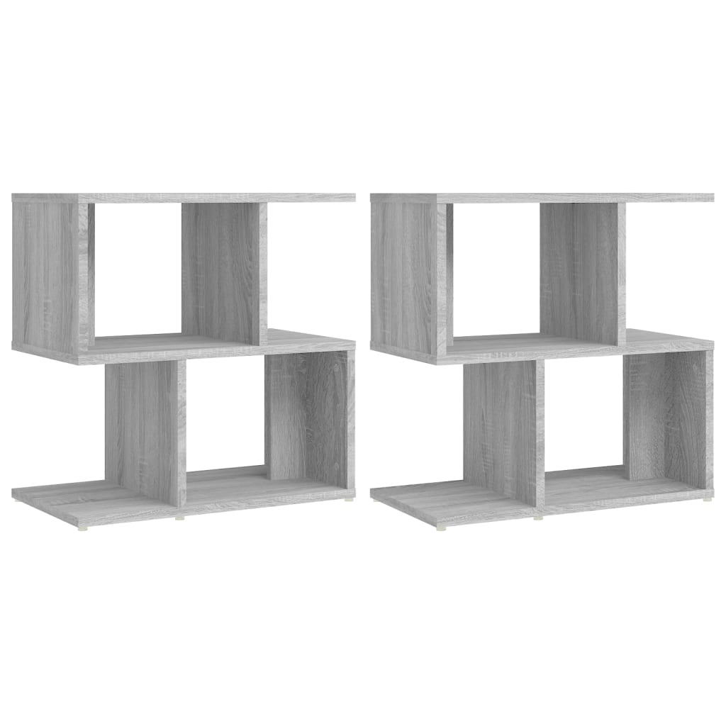 Mesa cabeceira 2pcs 50x30x51,5cm deriv. madeira cinzento sonoma