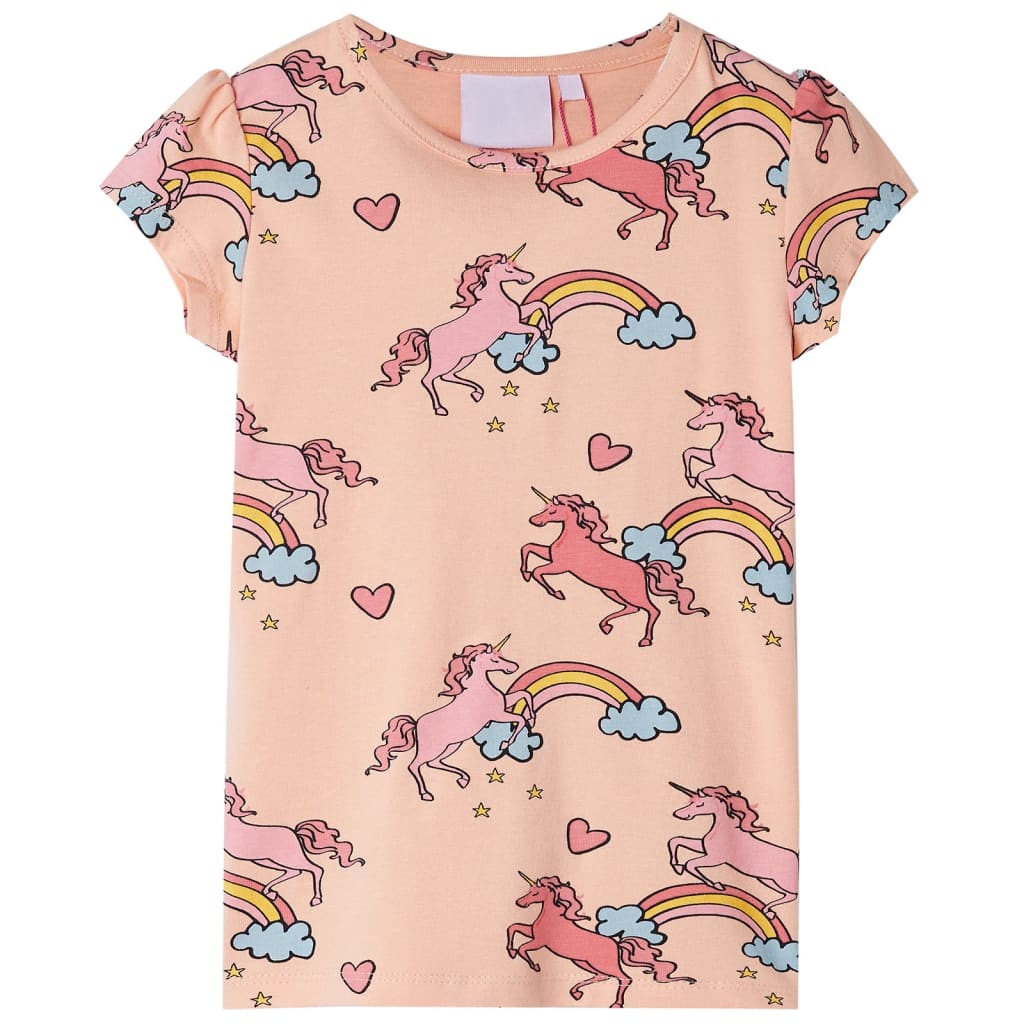 Pijama de manga curta para criança laranja-claro 92