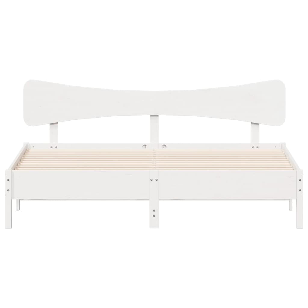 Cama sem colchão 180x200 cm madeira de pinho maciça branco