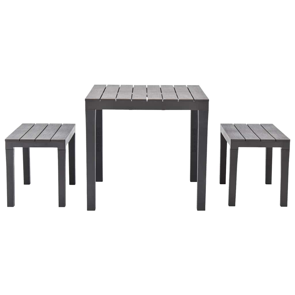 Mesa de jardim com 2 bancos plástico castanho