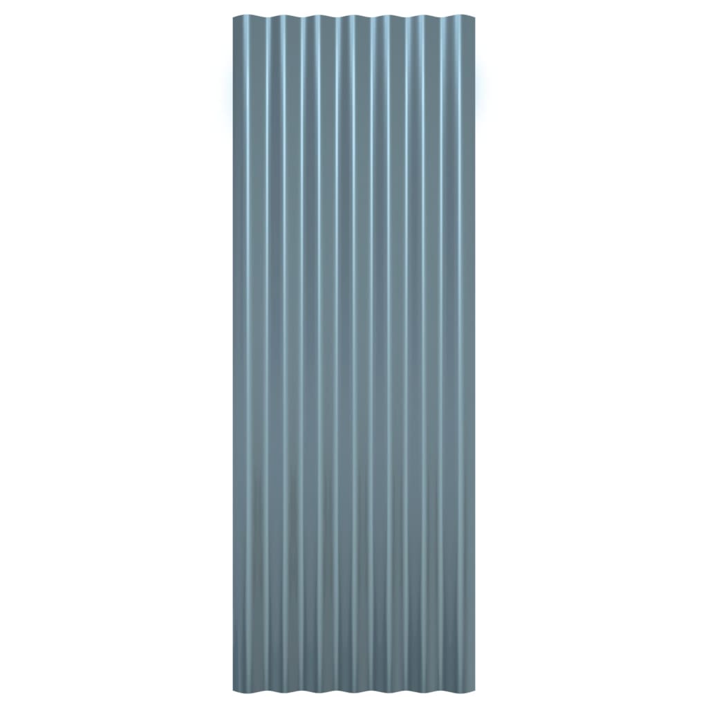 Painéis de telhado 12 pcs 100x36 cm aço galvanizado cinzento