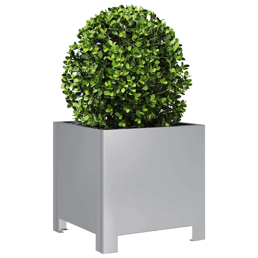 Vaso/floreira de jardim 2 pcs 30x30x30 cm aço galvanizado