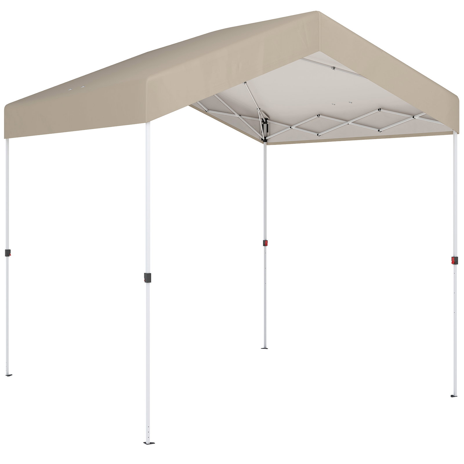 Tenda dobrável 2,4x2,4 m pop-up upf50+ bloqueio central altura ajustável bolsa de transporte sacos de areia bege