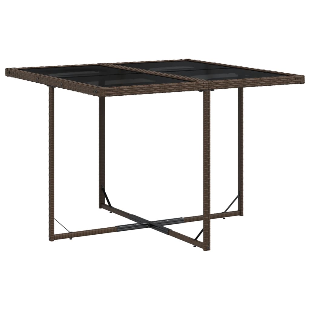 9 Pcs conjunto jantar p/ jardim c/ almofadões vime PE castanho