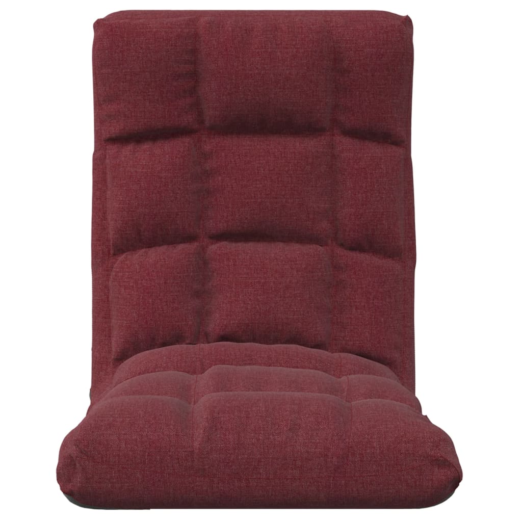 Cadeira de piso dobrável tecido vermelho tinto