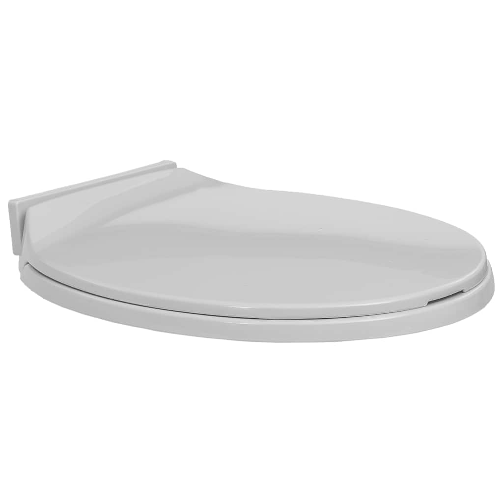 Tampo de sanita oval com fecho suave cinzento-claro