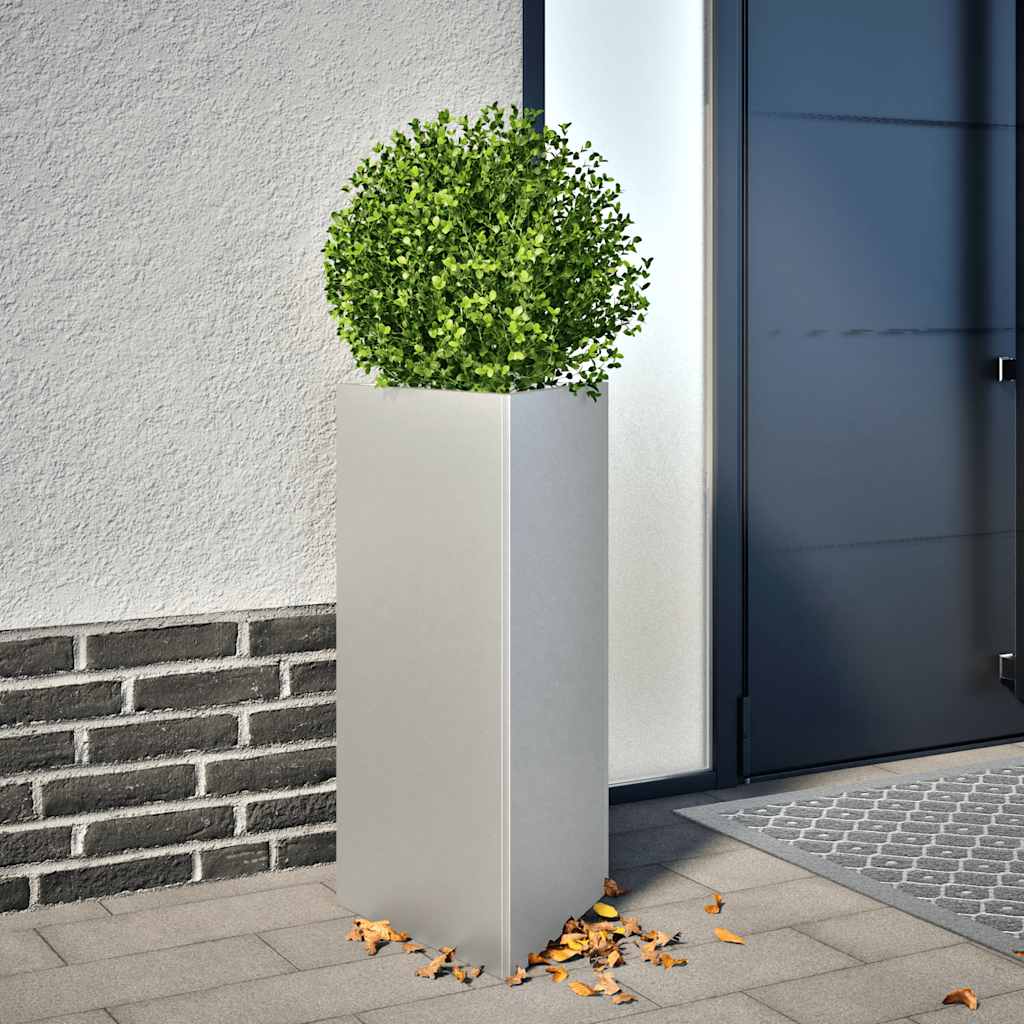 Vaso/floreira de jardim triangular 40x34,5x75 cm aço galvanizado