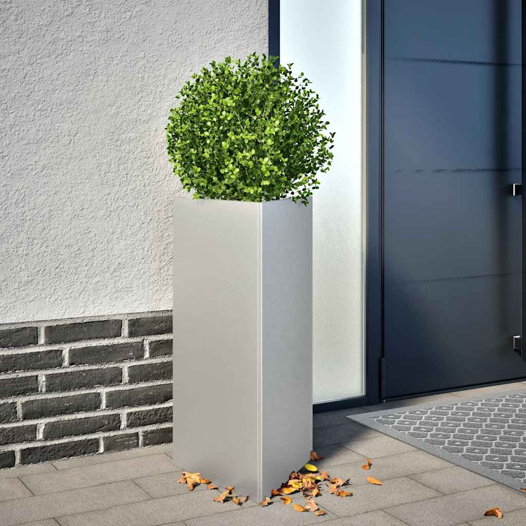 Vaso/floreira de jardim triangular 40x34,5x75 cm aço galvanizado