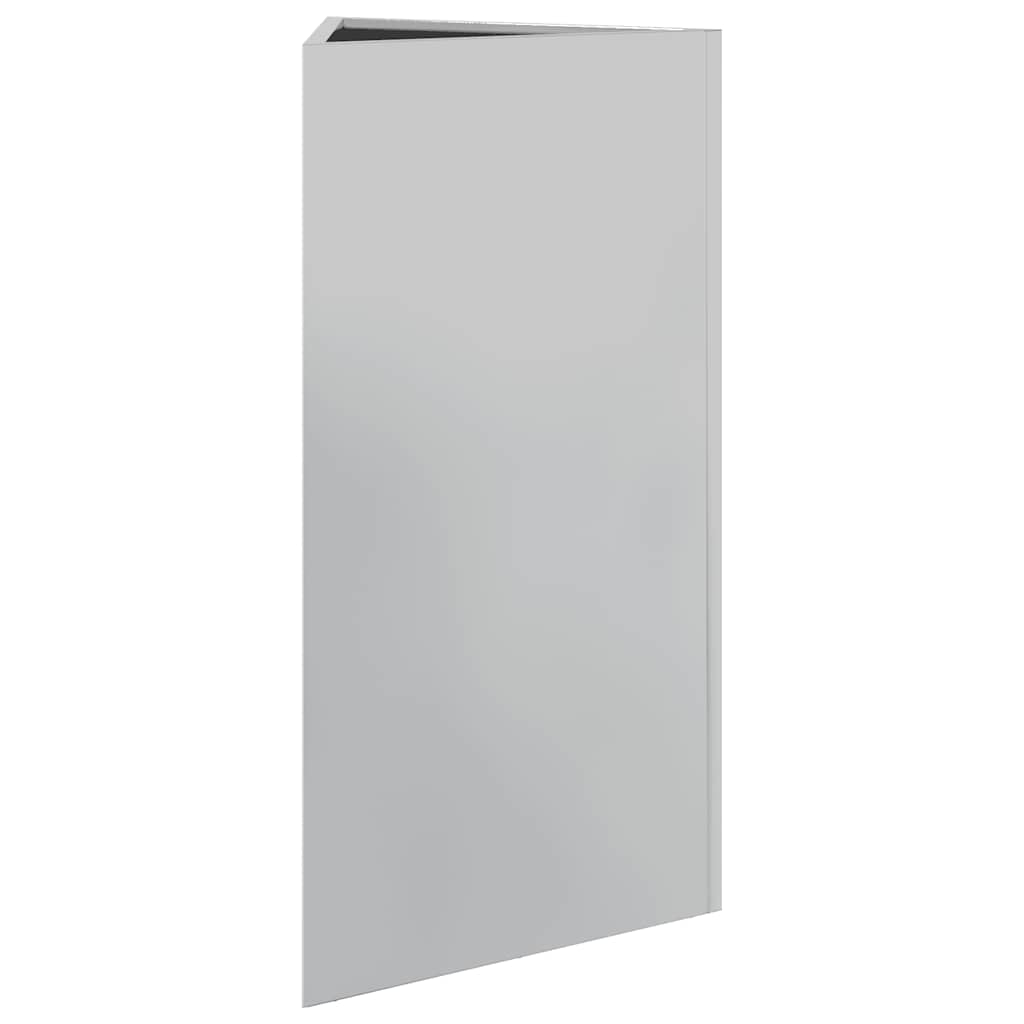 Vaso/floreira de jardim triangular 40x34,5x75 cm aço galvanizado