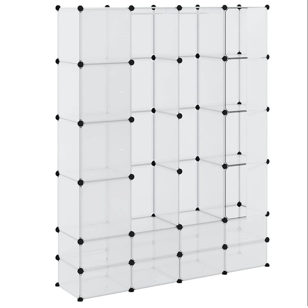 Armário plástico modular 18 gavetas 37x146x180,5cm branco