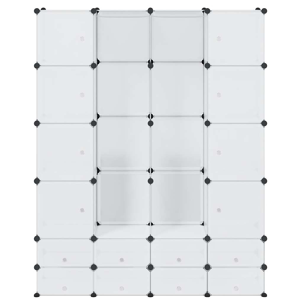 Armário plástico modular 18 gavetas 37x146x180,5cm branco