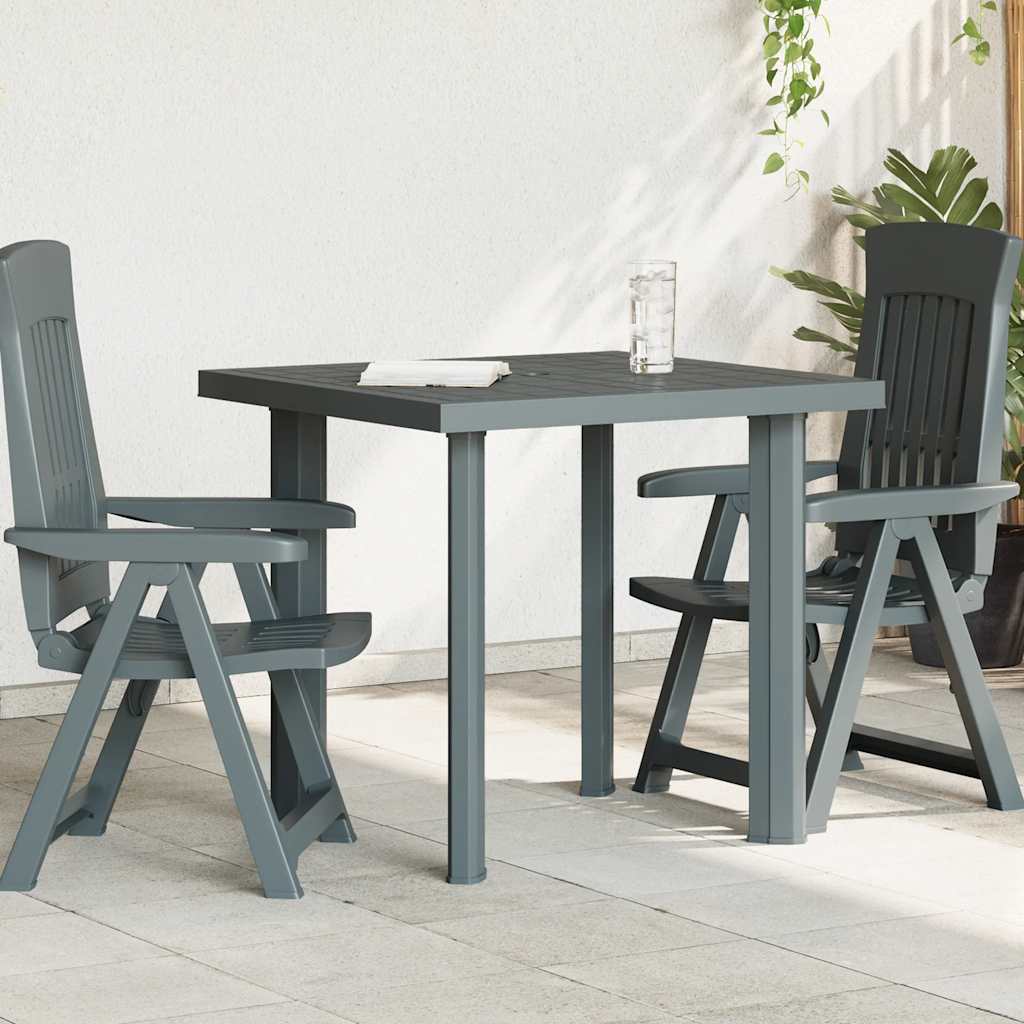 Mesa de jardim 80x75x72 cm plástico verde