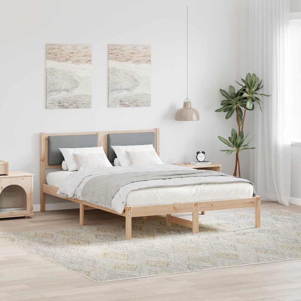 Estrutura da cama com cabeceira cinzento-claro 160 x 200 cm