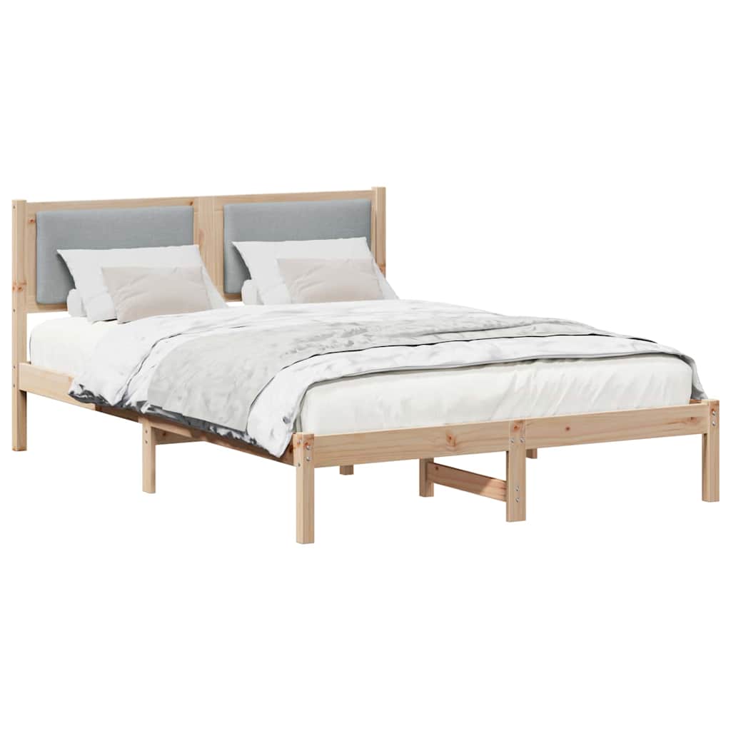 Estrutura da cama com cabeceira cinzento-claro 160 x 200 cm