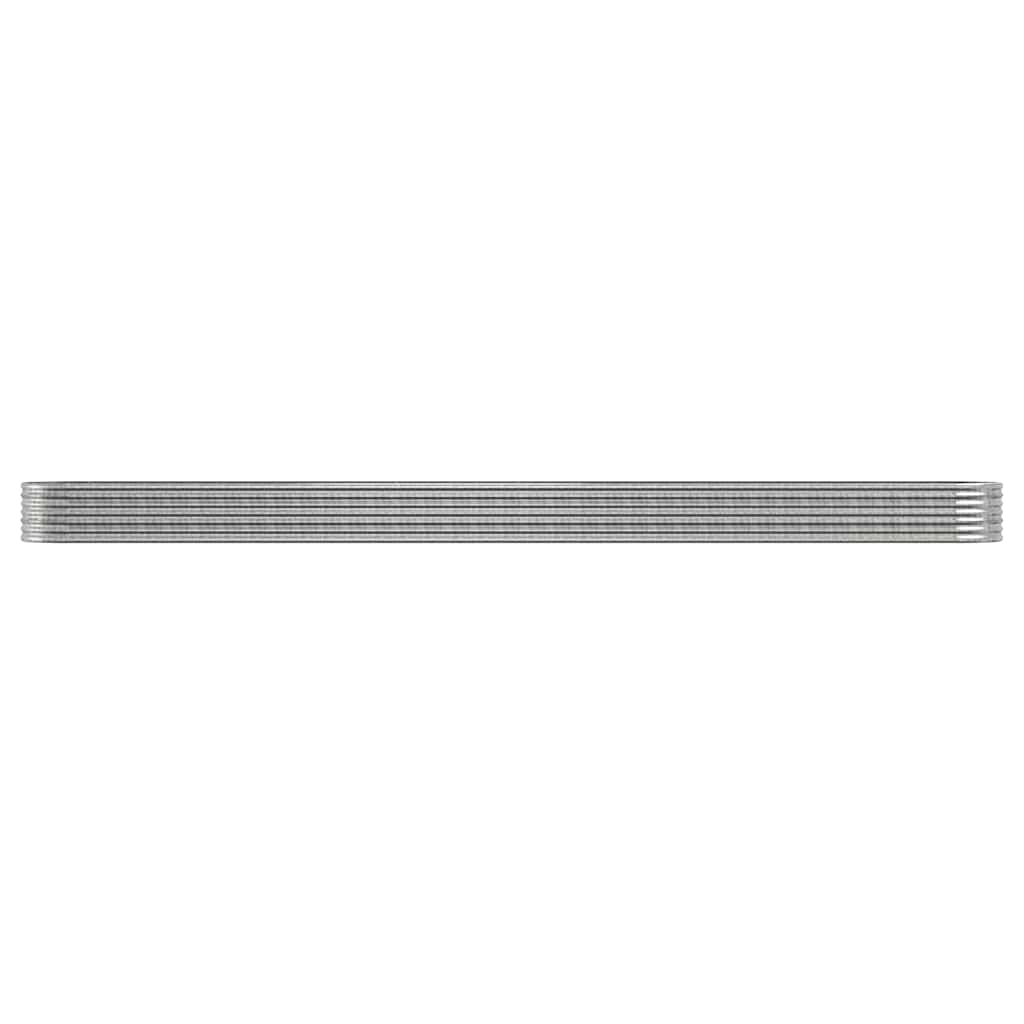 Canteiro elevado jardim 440x80x36cm aço galvanizado prateado