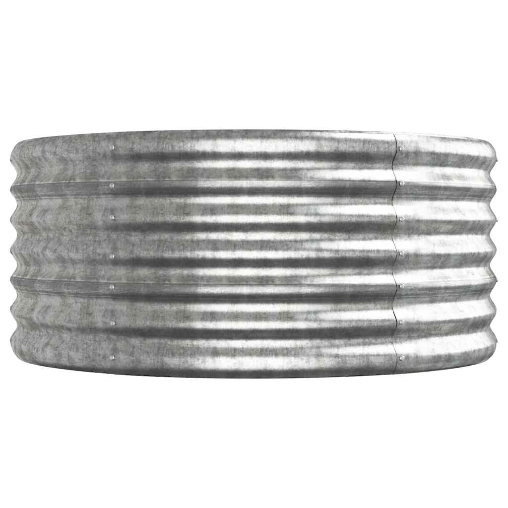 Canteiro elevado jardim 440x80x36cm aço galvanizado prateado
