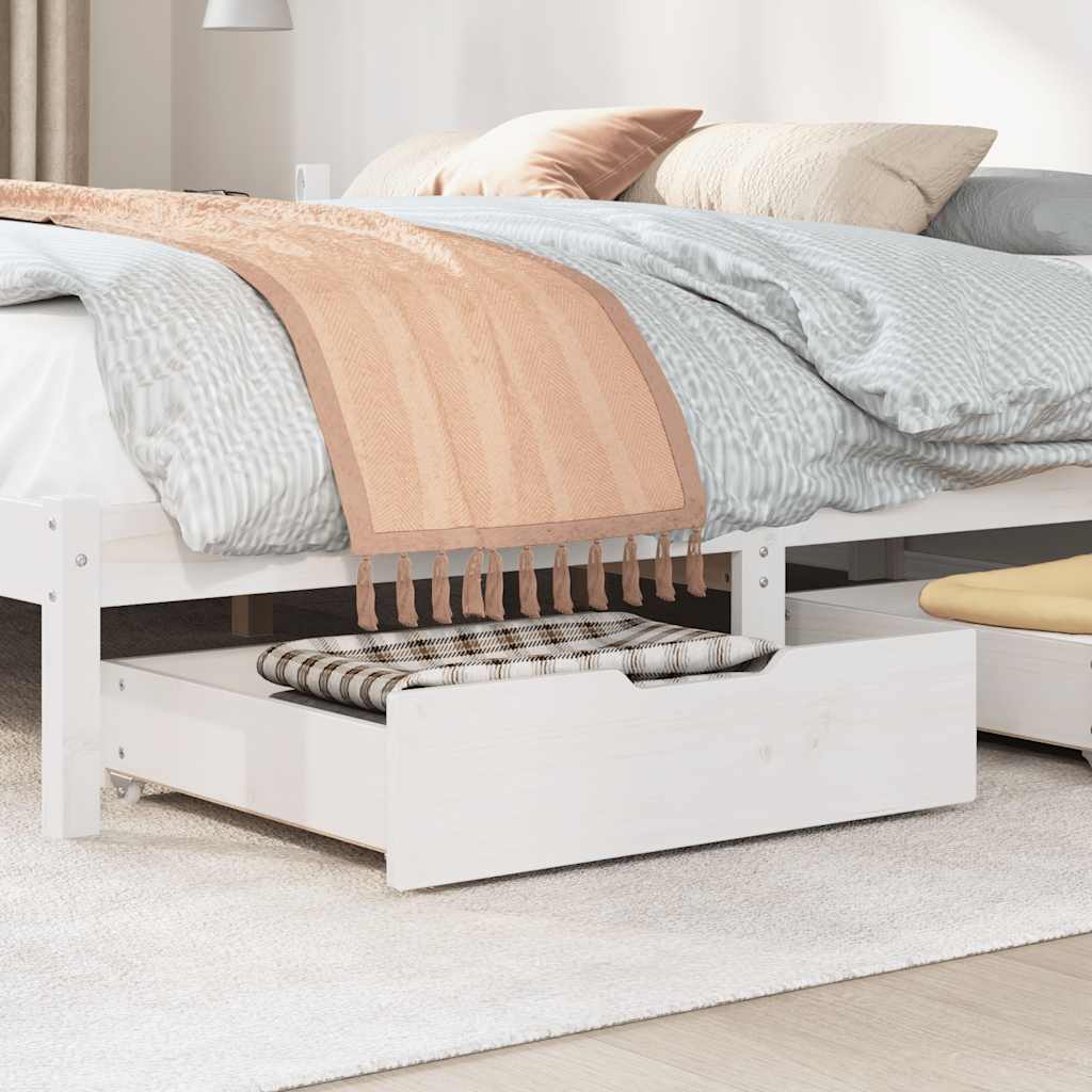 Gavetas para cama 2 pcs 75x55x17 cm pinho maciço branco