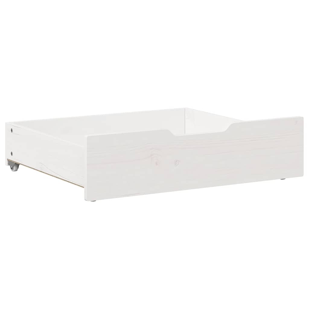 Gavetas para cama 2 pcs 75x55x17 cm pinho maciço branco