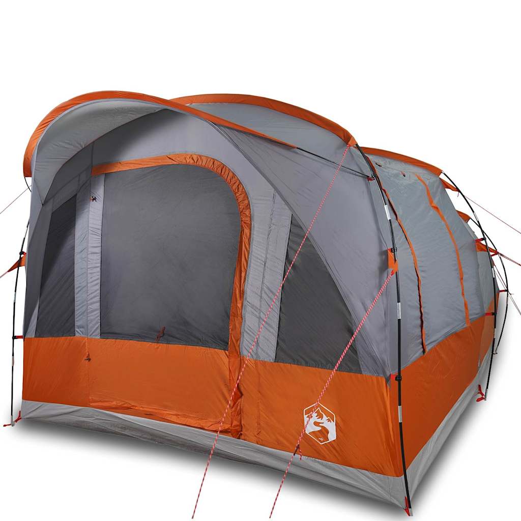 Tenda de campismo túnel p/ 3 pessoas impermeável cinza/laranja