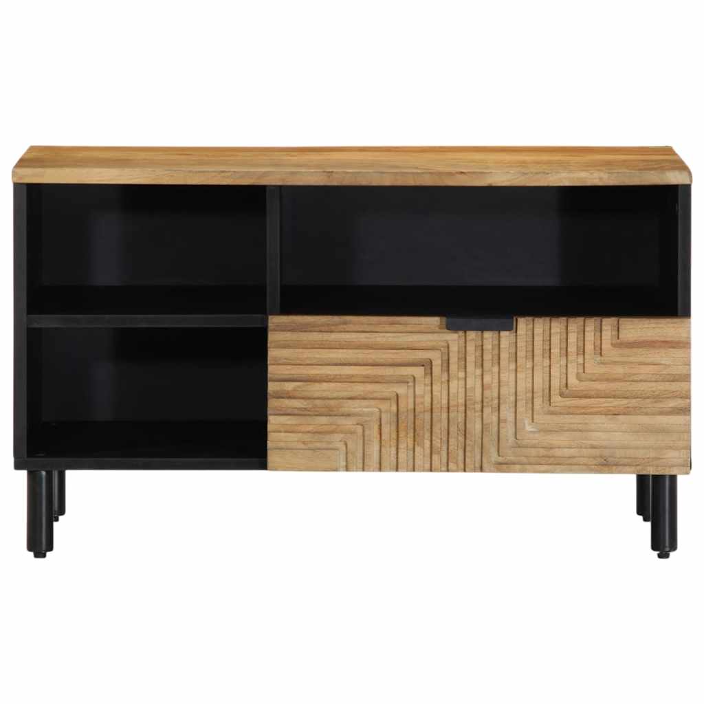 Móvel de TV 80x33x46 cm madeira de mangueira maciça castanho