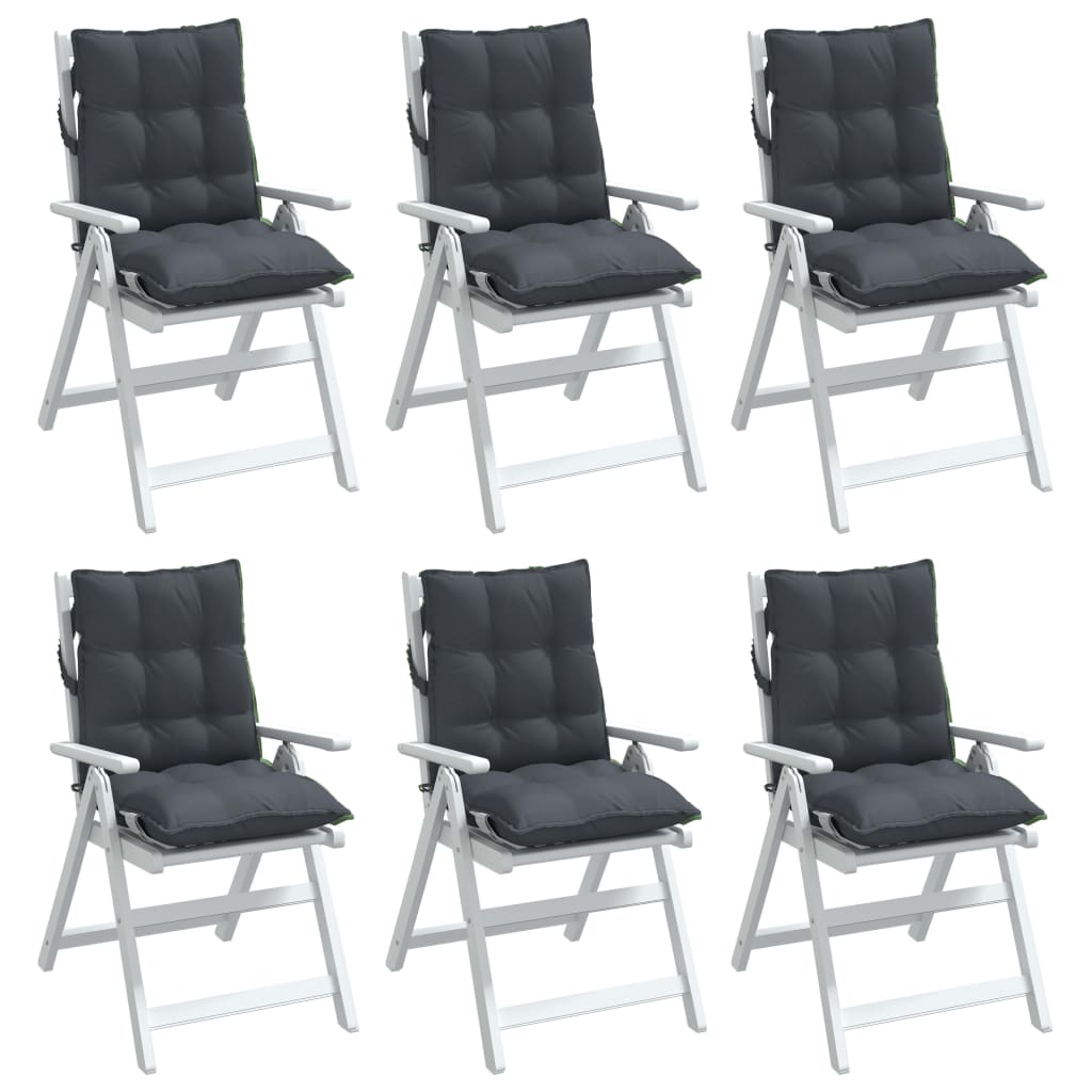 Almofadões cadeira encosto baixo 6 pcs tecido oxford antracite