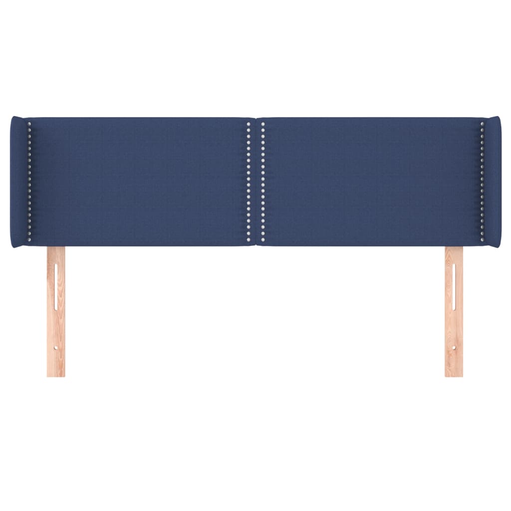 Cabeceira de cama c/ abas tecido 147x16x78/88 cm azul
