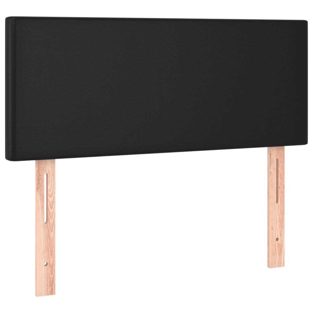 Cabeceira de cama c/ LED couro artificial 100x5x78/88 cm preto