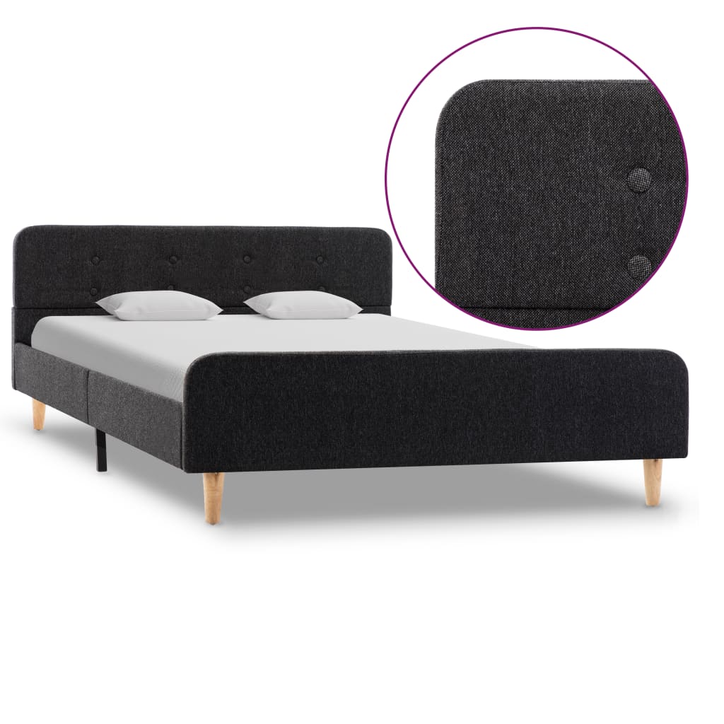 Estrutura de cama 120x200 cm serapilheira cinzento-escuro