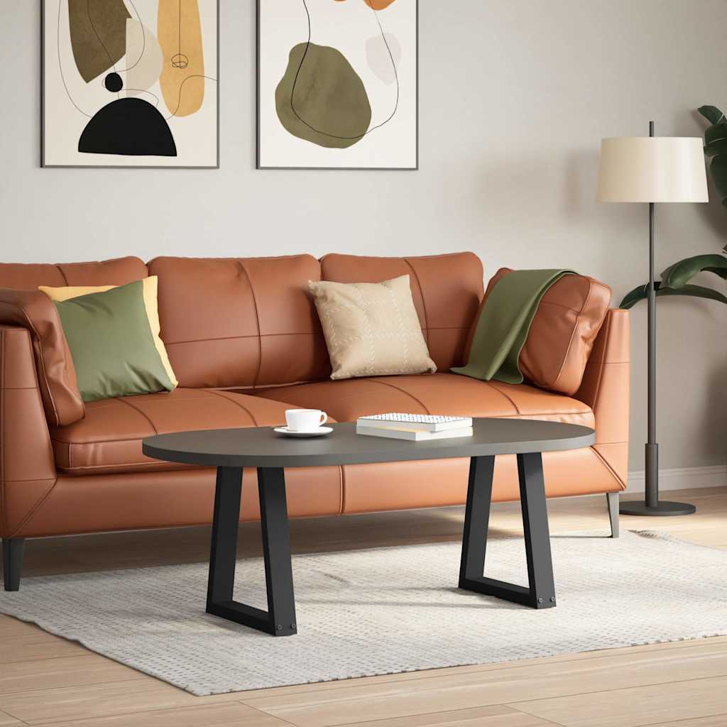 Pés para mesa de centro em v, 2 peças, preto, 38x(42-43,3) cm, aço