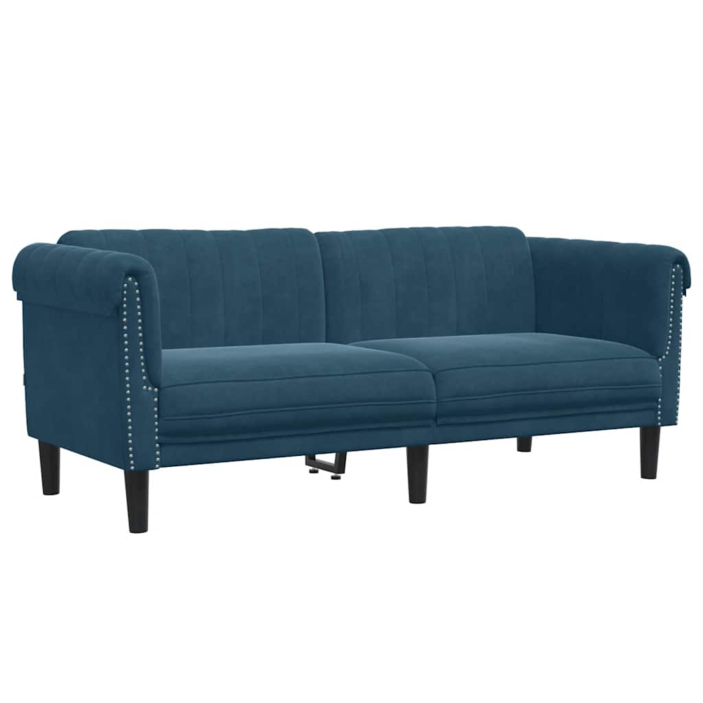2 Pcs conjunto de sofás veludo azul