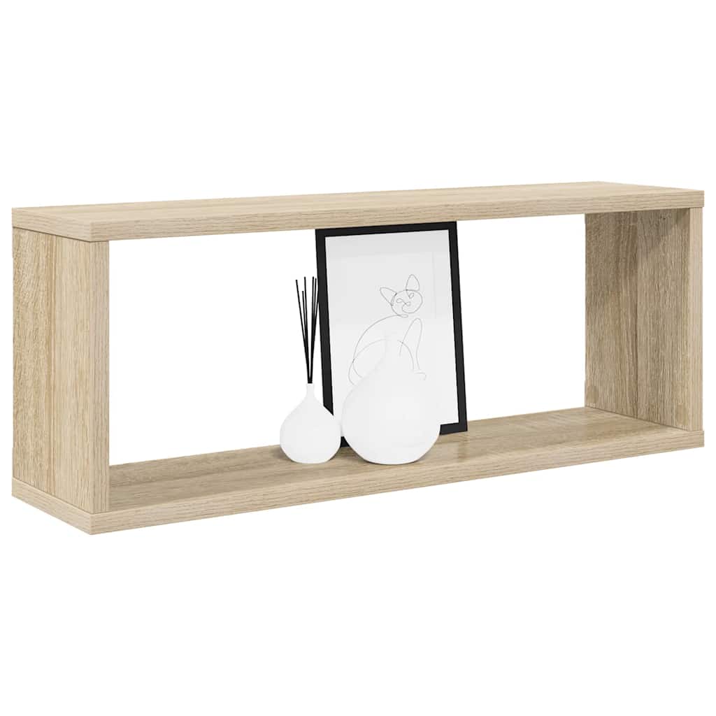 Prateleiras parede forma de cubo 4 pcs carvalho sonoma