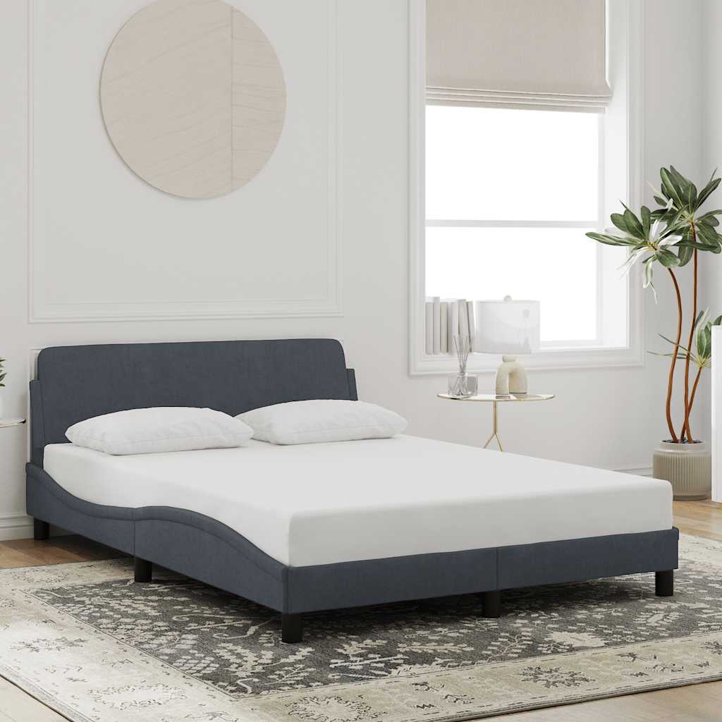 Estrutura de cama dover 140x190 cm veludo cinzento-escuro