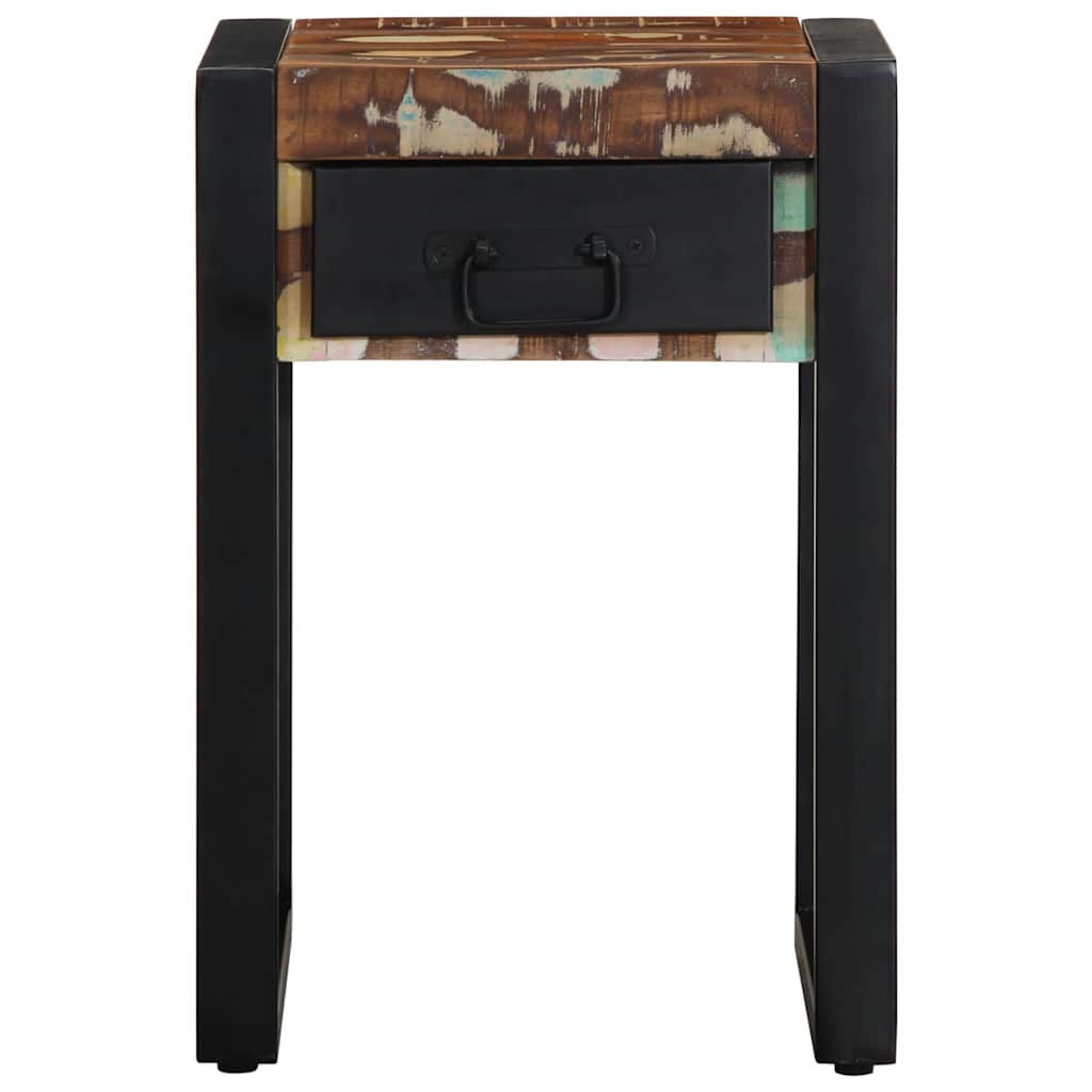 Mesa lateral multicor 35x35x50 cm madeira maciça recuperada