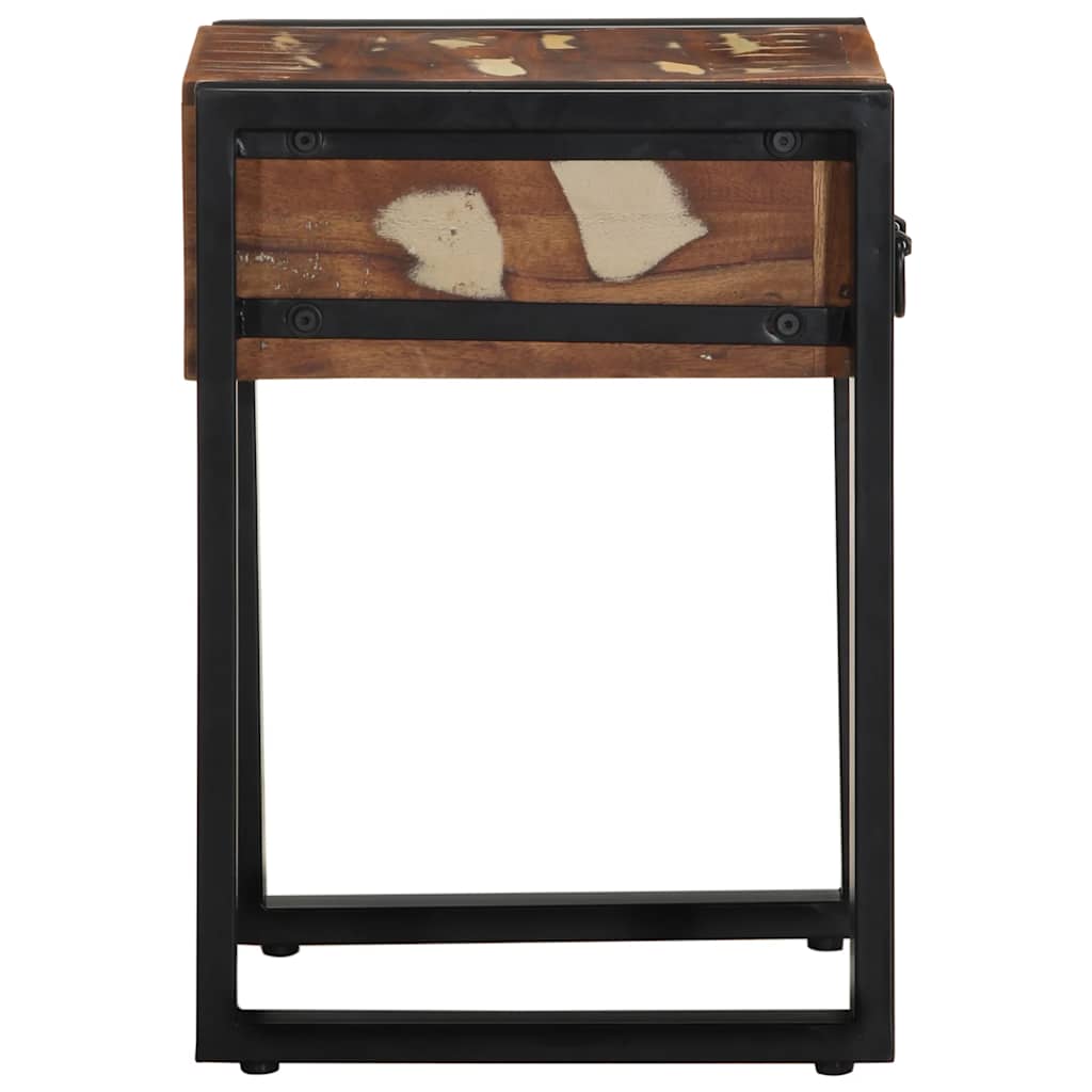 Mesa lateral multicor 35x35x50 cm madeira maciça recuperada