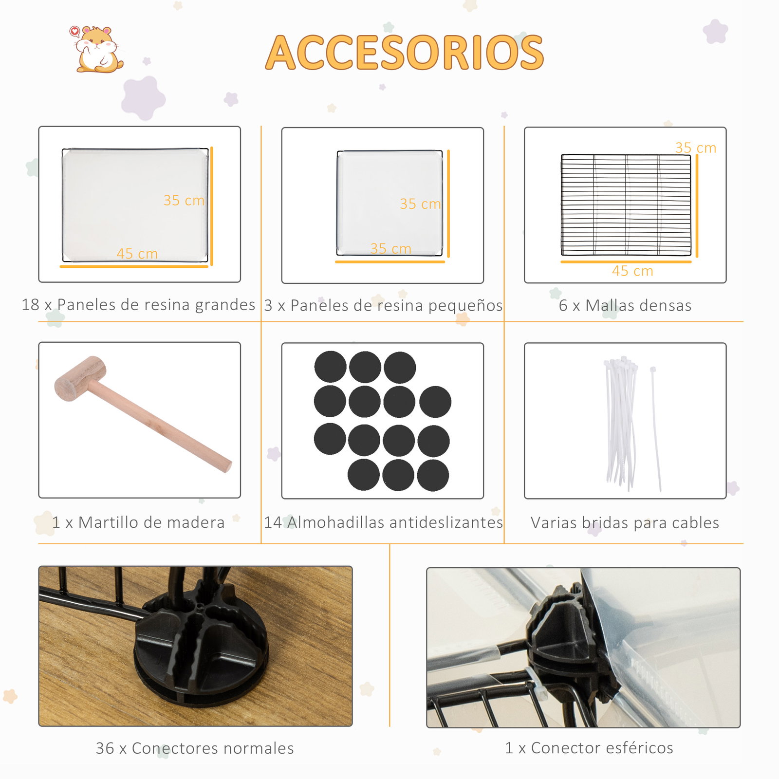 Recinto para Animais de Estimação Pequenos DIY com 21 Painéis de Resina e 6 Painéis de Arame 140x70x90cm Transparente e Preto