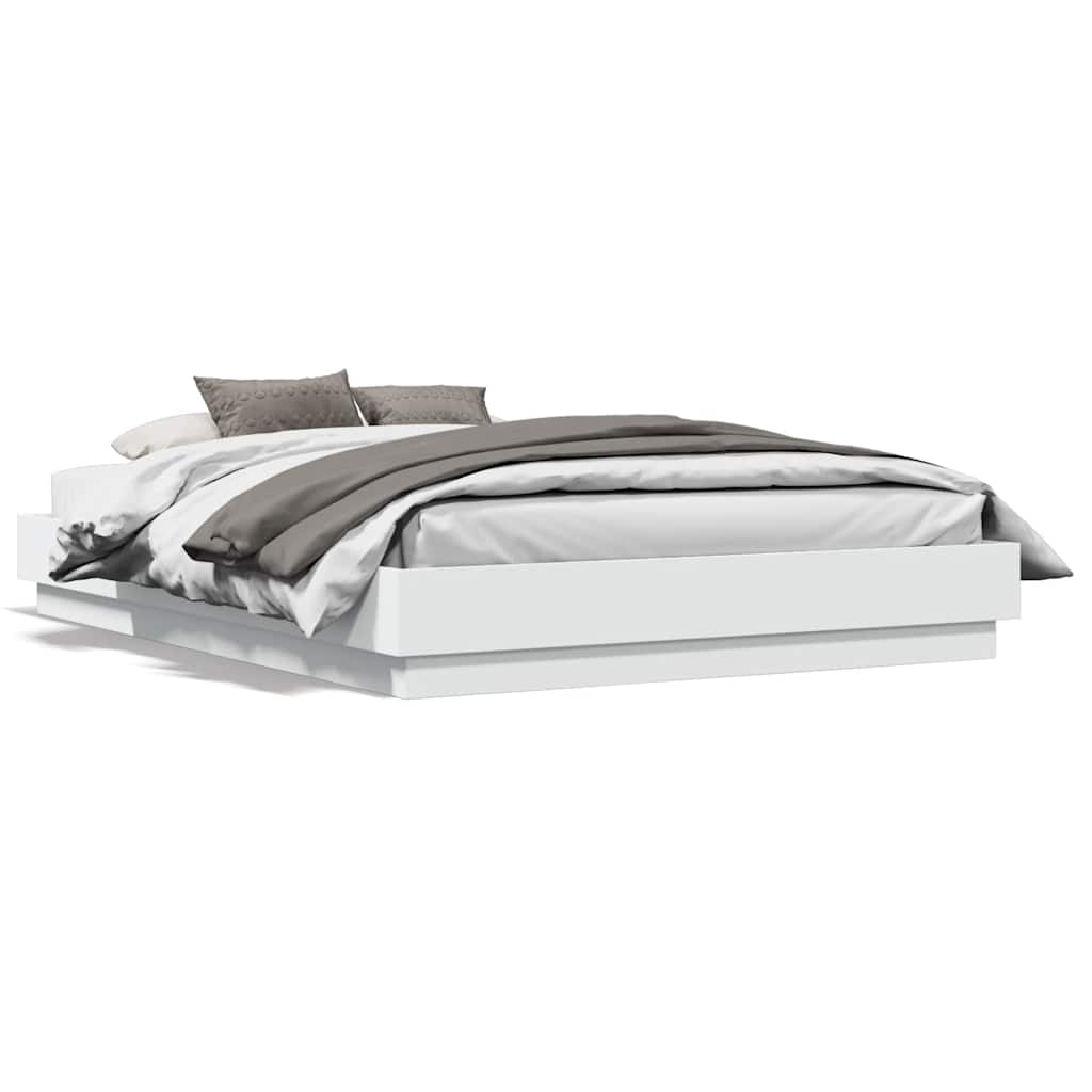 Estrutura de cama 120x190 cm derivados de madeira branco