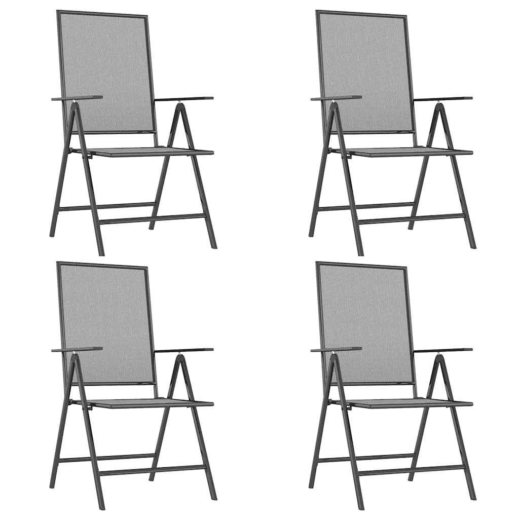 5 Pcs conjunto de jantar para jardim aço antracite