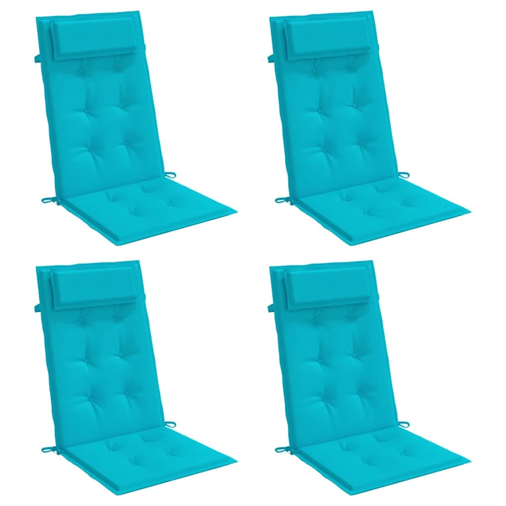 Almofadões cadeira de encosto alto 4 pcs tecido oxford turquesa