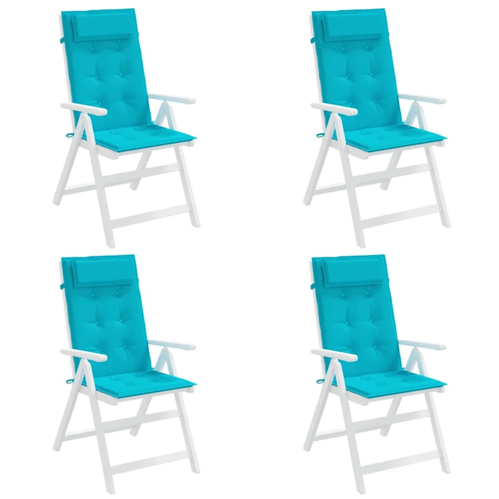 Almofadões cadeira de encosto alto 4 pcs tecido oxford turquesa