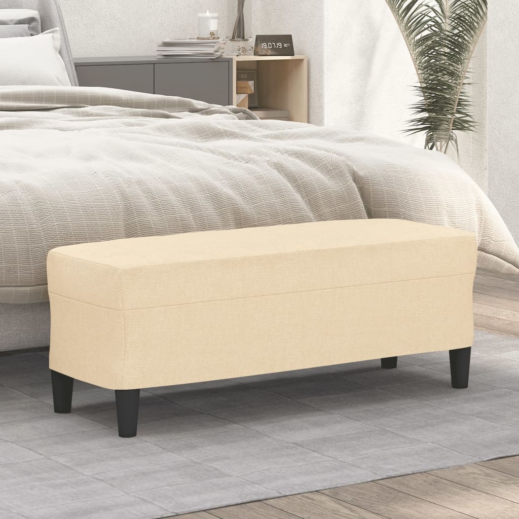 Banco 100x35x41 cm tecido cor creme