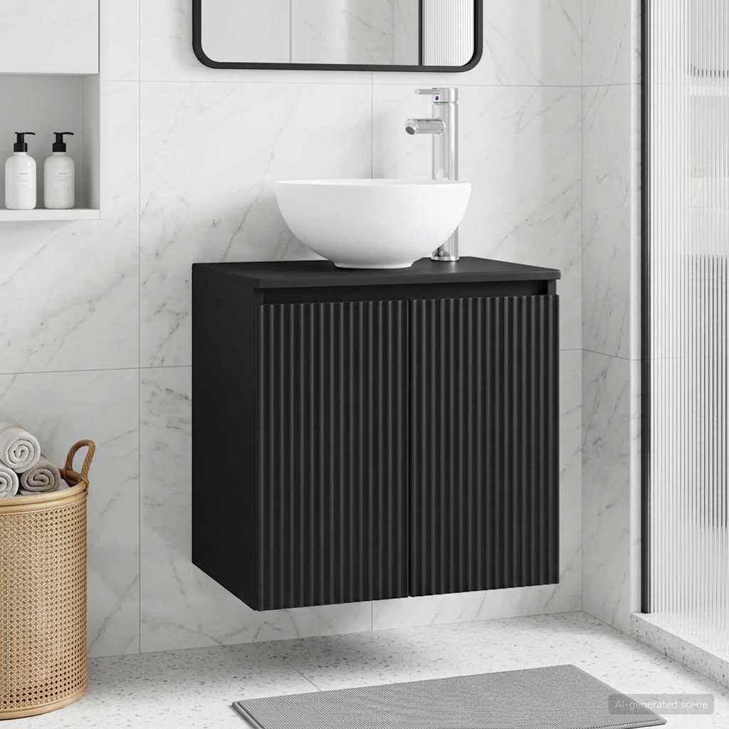 Vaidade com pia suspensa preto 49,5 x 41 x 64,5 cm