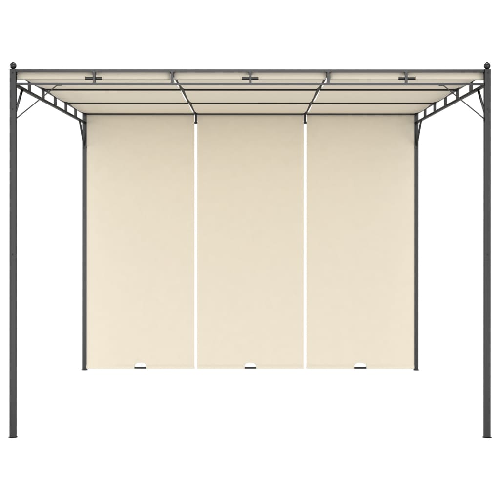 Gazebo de jardim com cortina lateral 3x3x2,25m cor creme